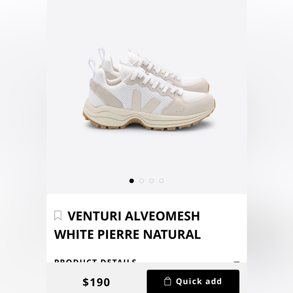 Venturi Veja sneakers size 7 in color White Pierre natural